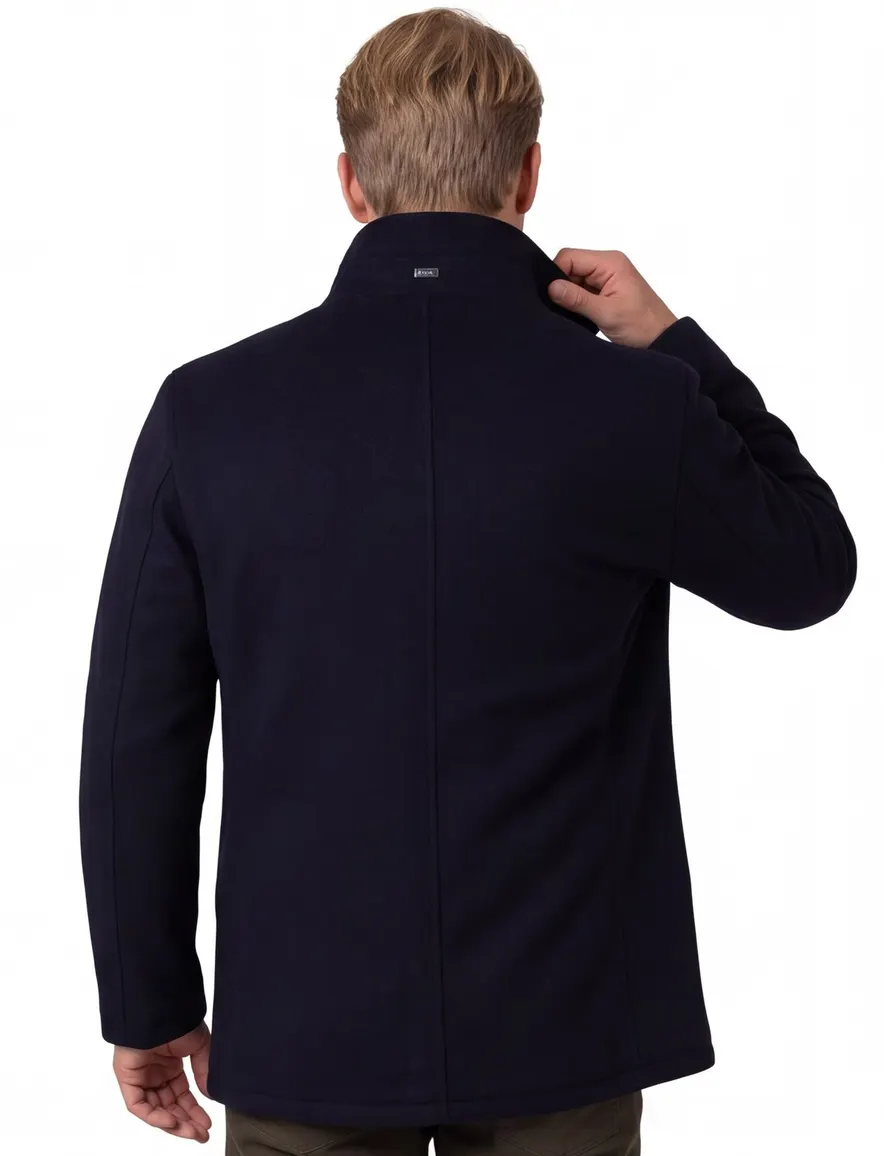 Bugatti Winterjas Donkerblauw dubbele rits borstzak