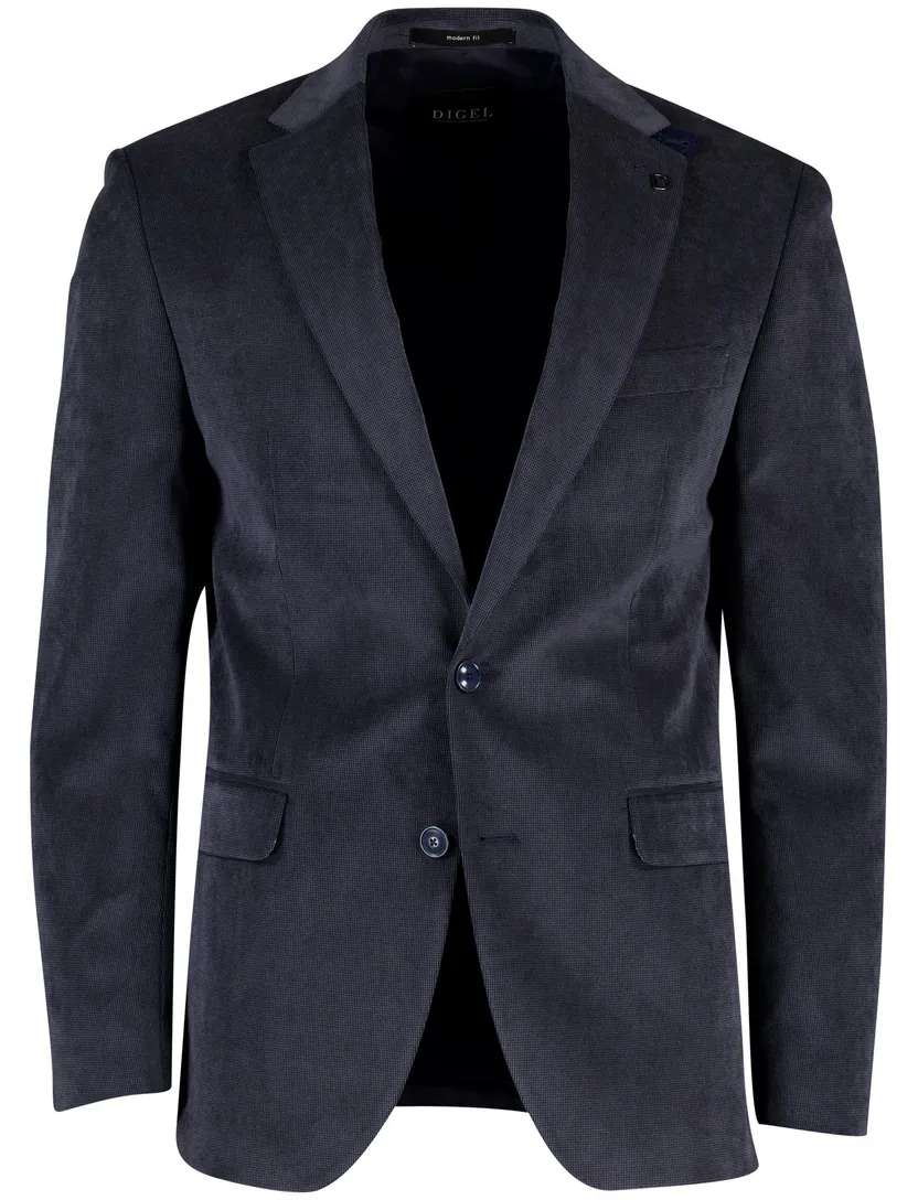 normale fit colbert Digel Ezzo-G donkerblauw effen
