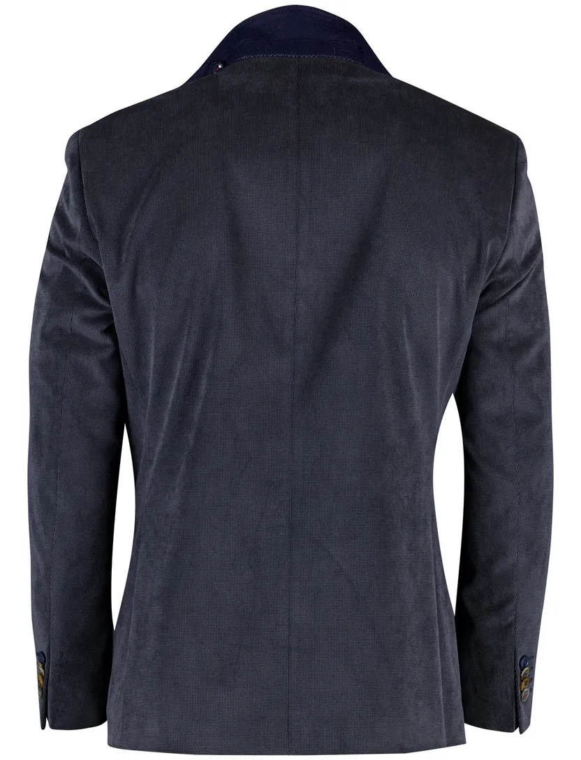 normale fit colbert Digel Ezzo-G donkerblauw effen