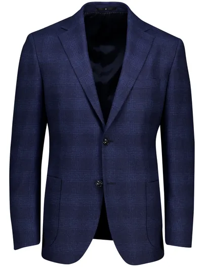 Dressler Dressler colbert Eduard normale fit wol donkerblauw