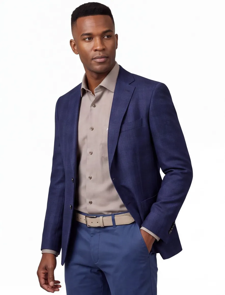 Dressler colbert Eduard normale fit wol donkerblauw