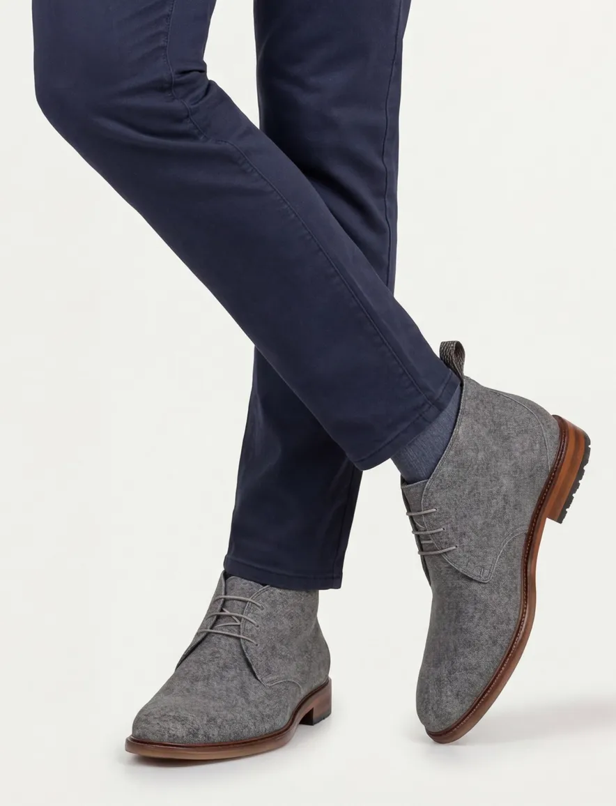Grijze nette veterschoen Floris van Bommel suede