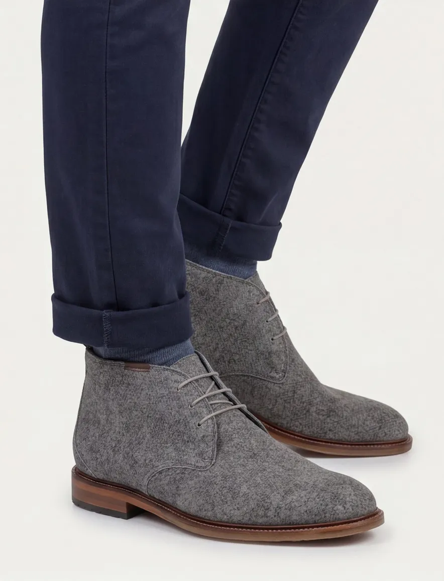 Grijze nette veterschoen Floris van Bommel suede