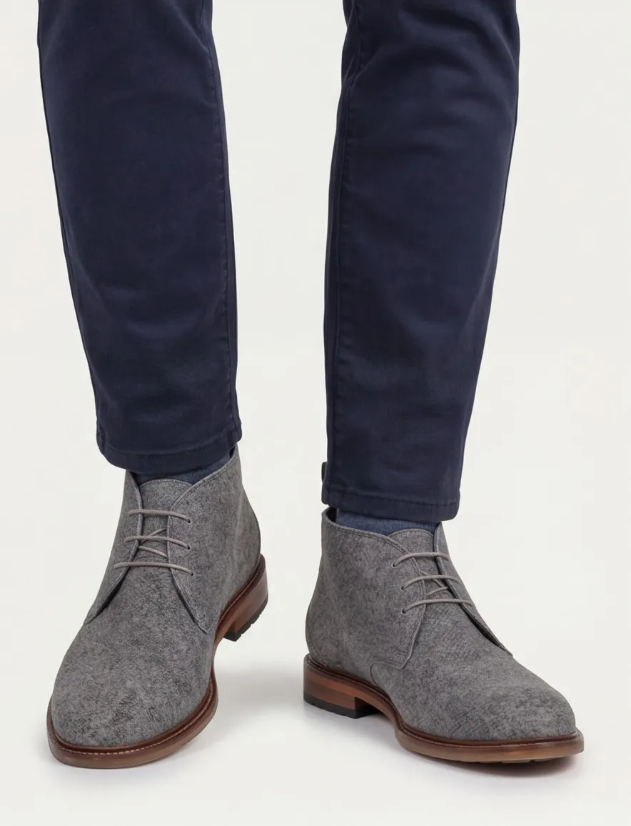 Grijze nette veterschoen Floris van Bommel suede