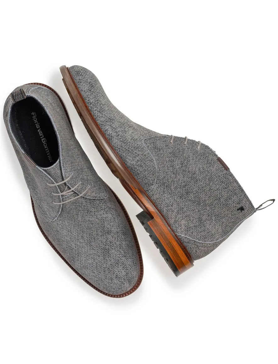 Grijze nette veterschoen Floris van Bommel suede