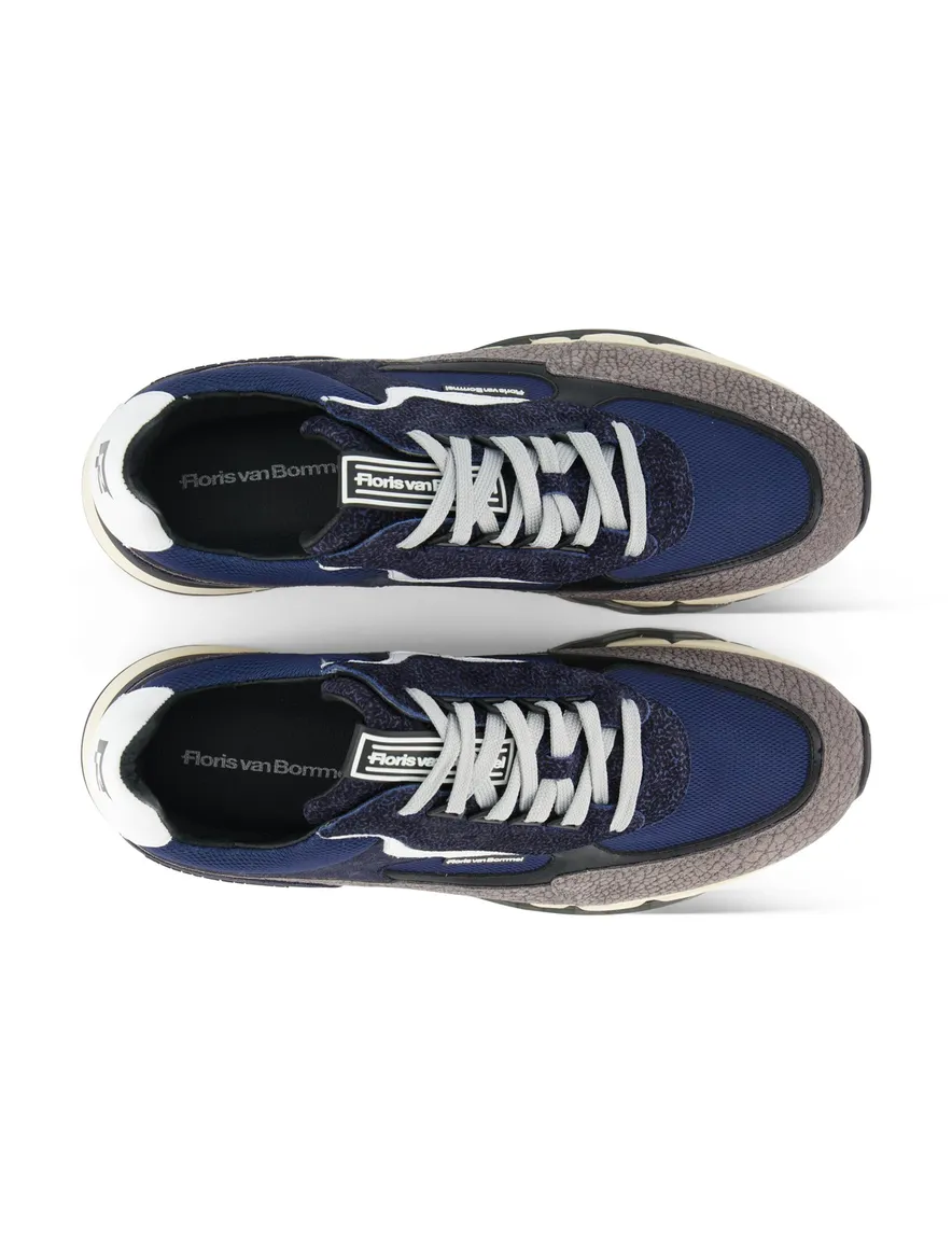 Sneaker grijs Floris van Bommel leer geprint