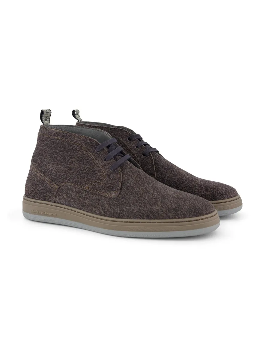 Floris van Bommel sneakers bruin gemêleerd veters