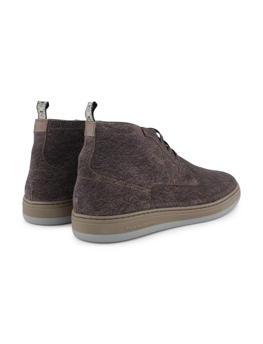 sneakers bruin Floris van Bommel gemêleerd veters