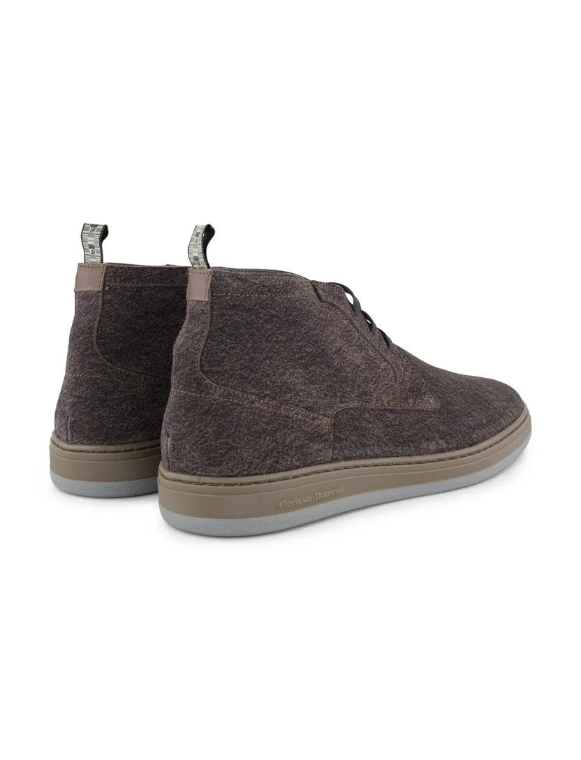 sneakers Floris van Bommel bruin gemêleerd veters