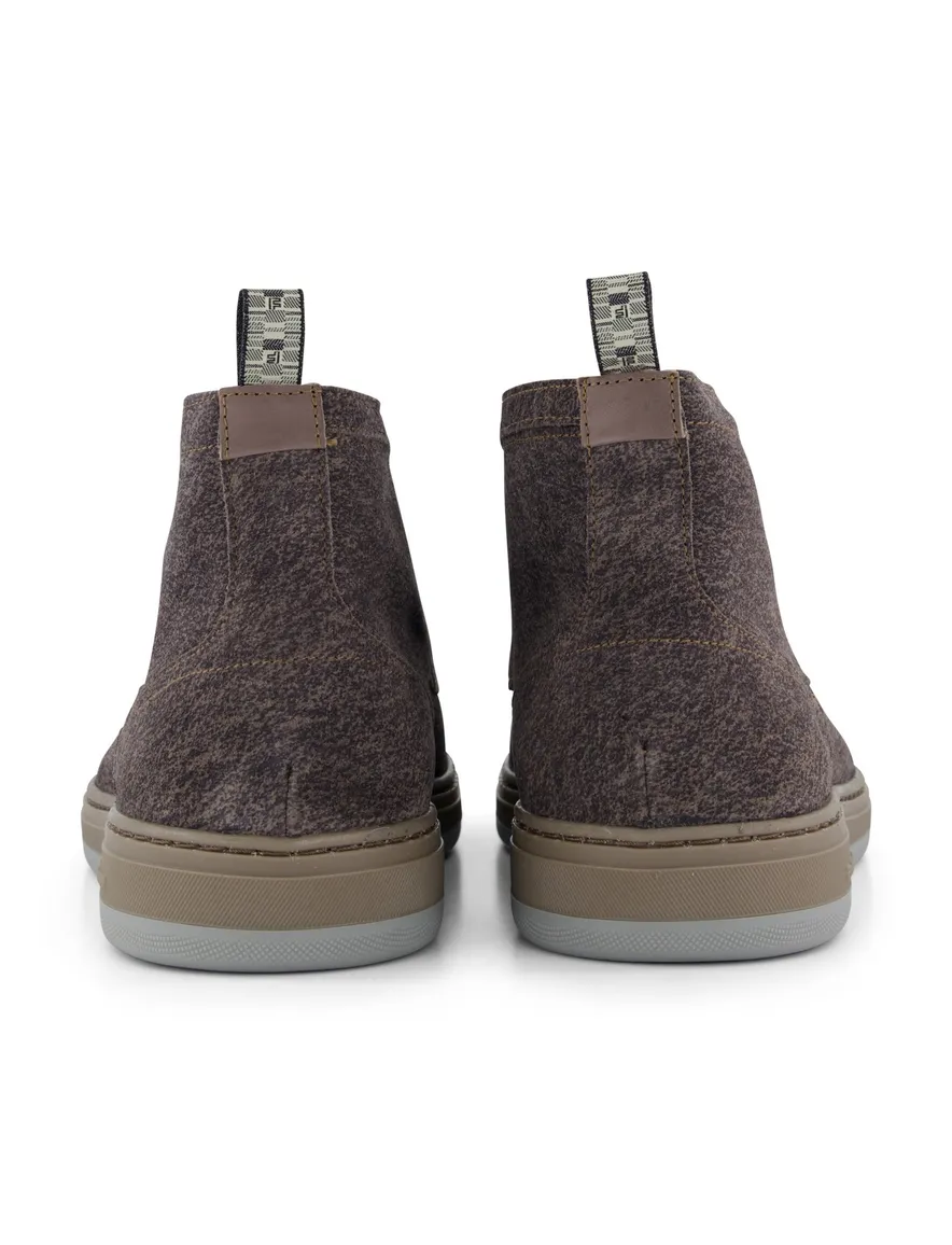 Floris van Bommel sneakers bruin gemêleerd veters