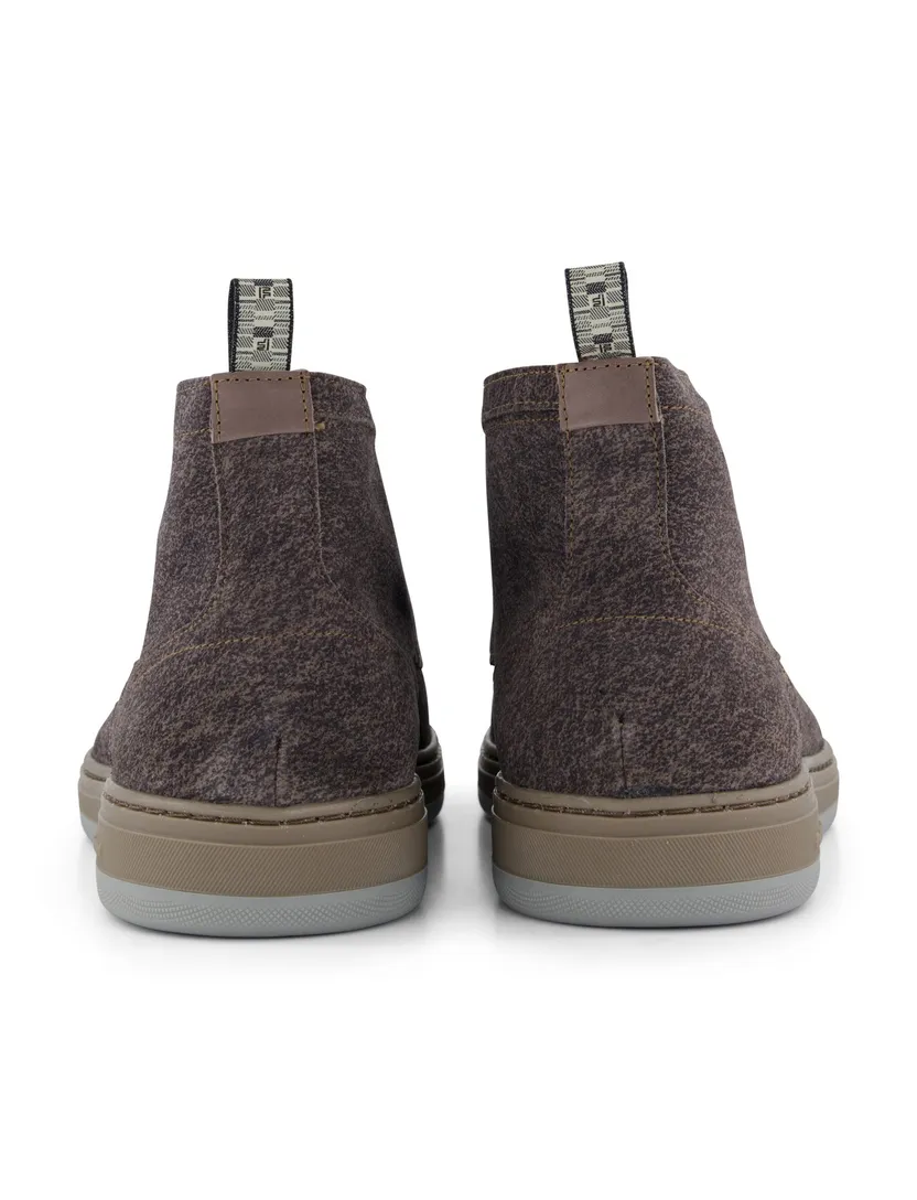 sneakers Floris van Bommel bruin gemêleerd veters