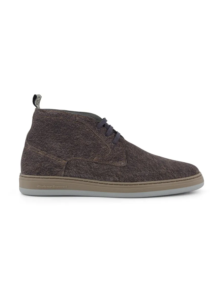 Floris van Bommel sneakers bruin gemêleerd veters