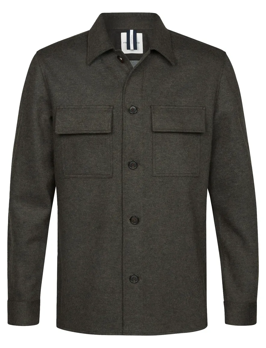 Profuomo Cutaway Brown overshirt bruin
