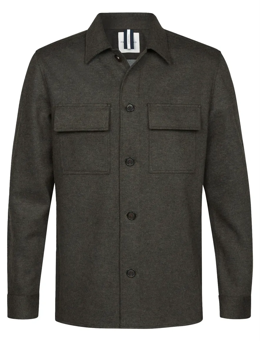 Profuomo Cutaway Brown overshirt bruin