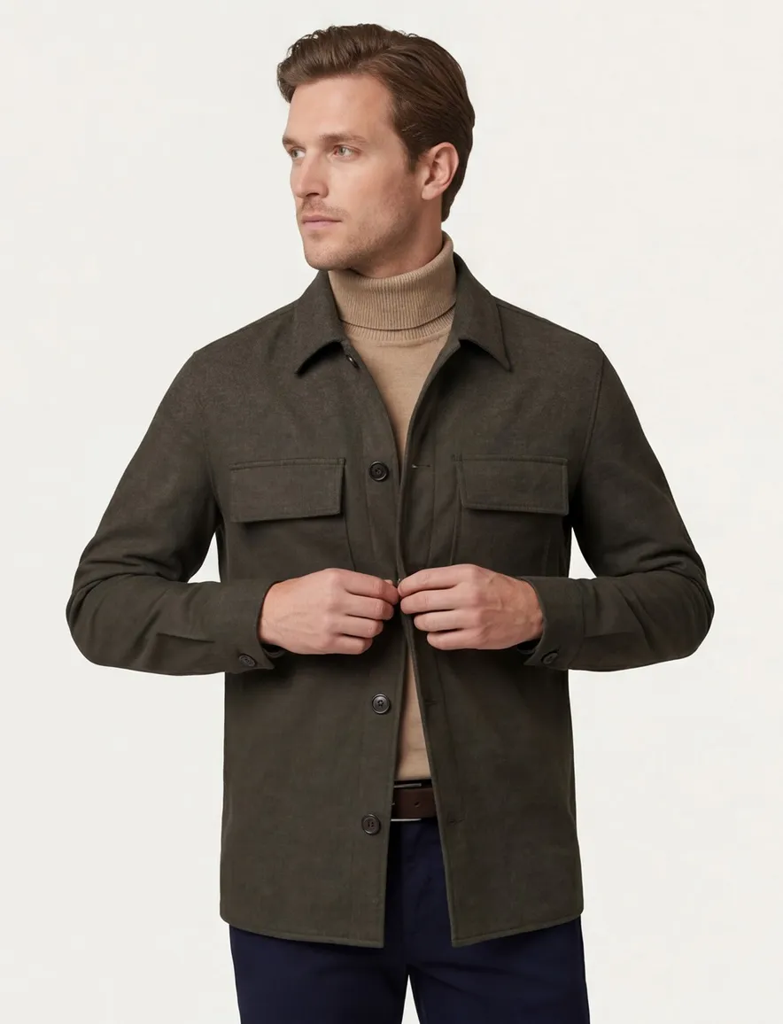 Profuomo Cutaway Brown overshirt bruin