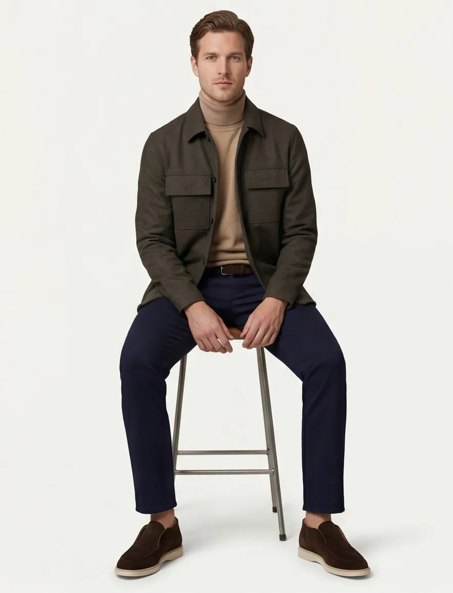 Profuomo Cutaway Brown overshirt bruin