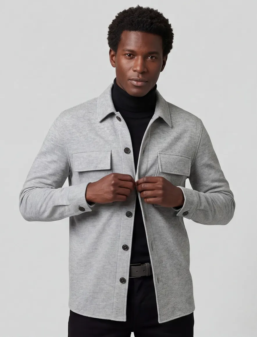Profuomo Cutaway Grey overshirt grijs
