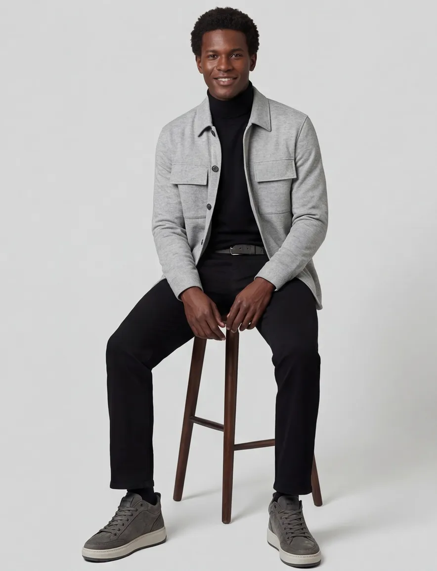 Profuomo Cutaway Grey overshirt grijs