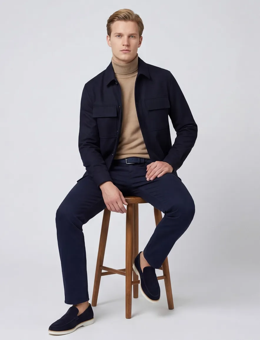 Profuomo Cutaway Navy overshirt donkerblauw