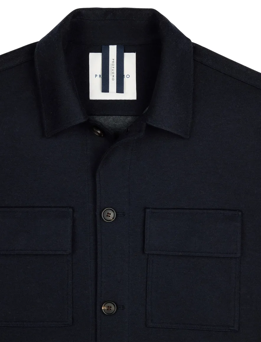 Profuomo Cutaway Navy overshirt donkerblauw