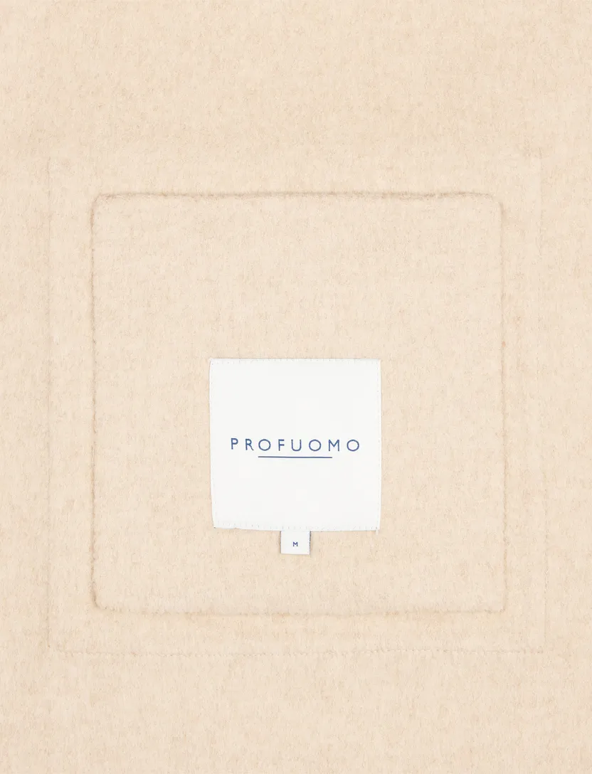 Overshirt Profuomo beige effen normale fit