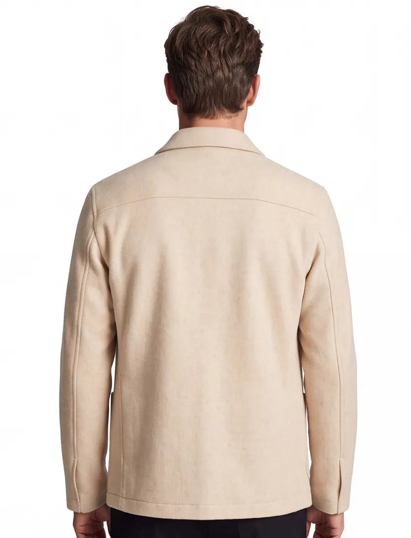 Overshirt Profuomo beige effen normale fit