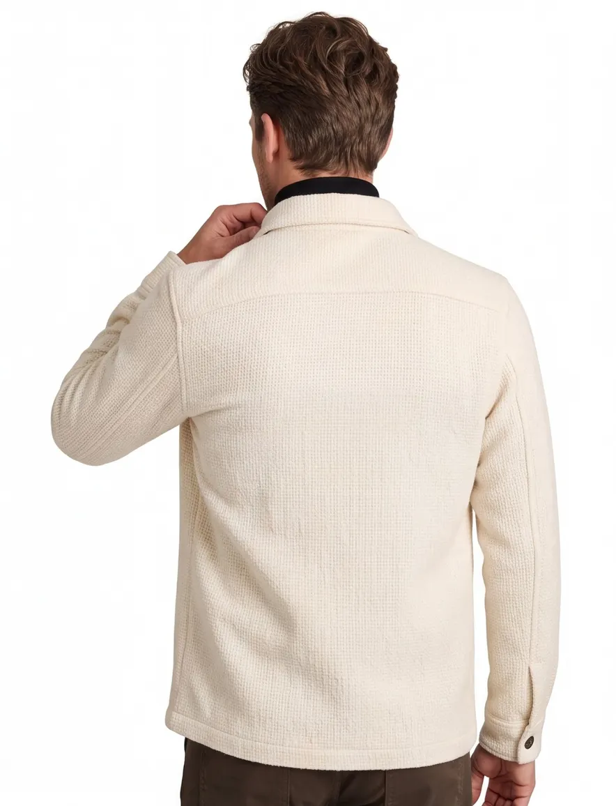 Profuomo overshirt beige dubbele borstzakken