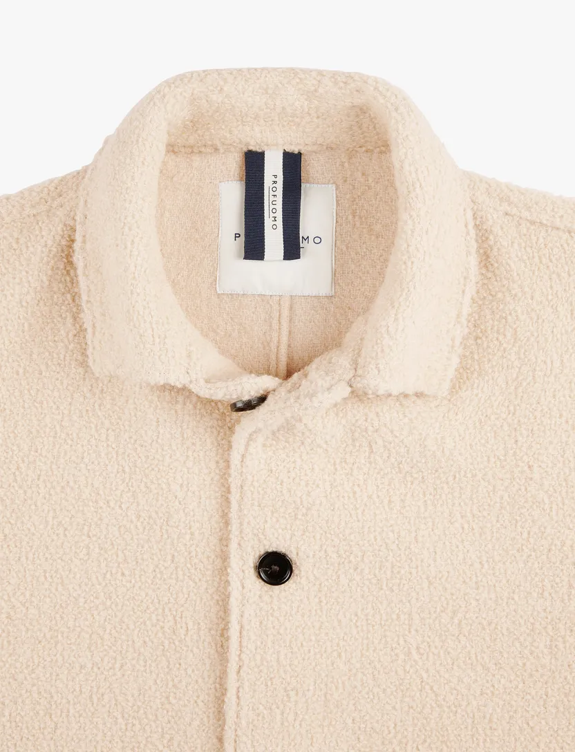 wollen vest Profuomo beige effen normale fit