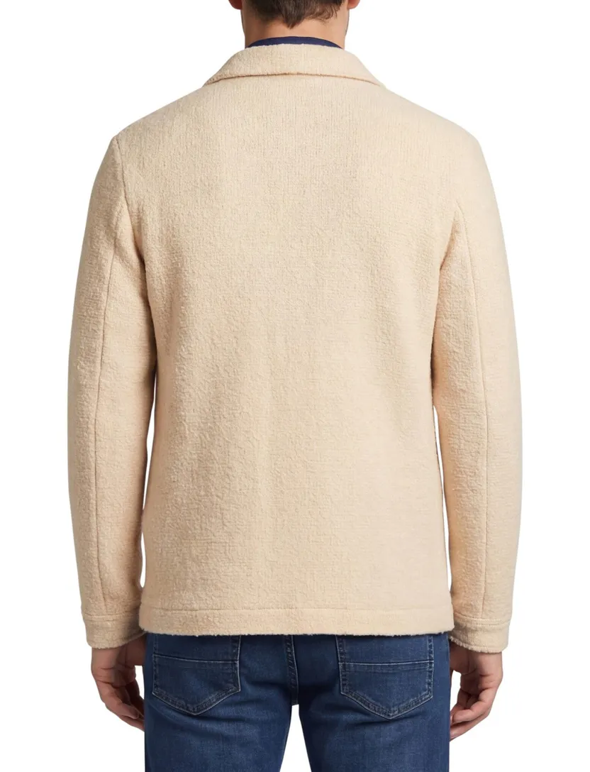 wollen vest Profuomo beige effen normale fit