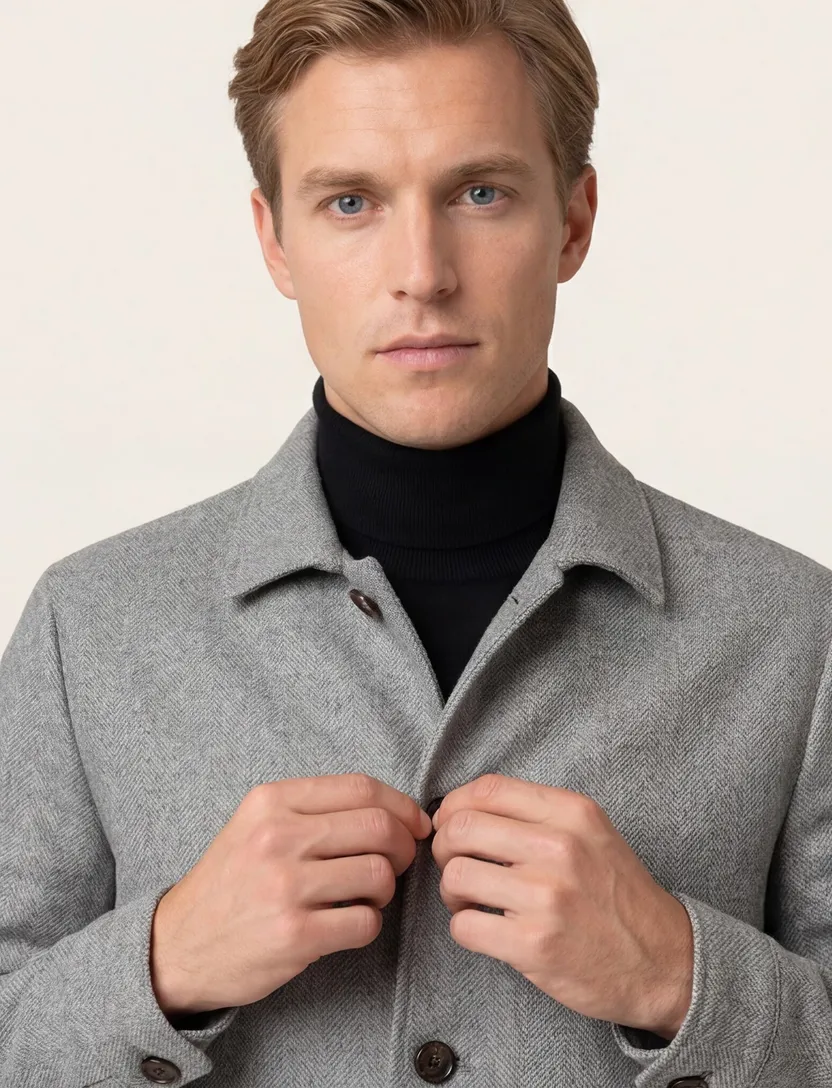 Overshirt Profuomo grijs 100% wol