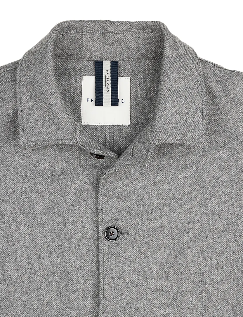 Overshirt Profuomo grijs 100% wol