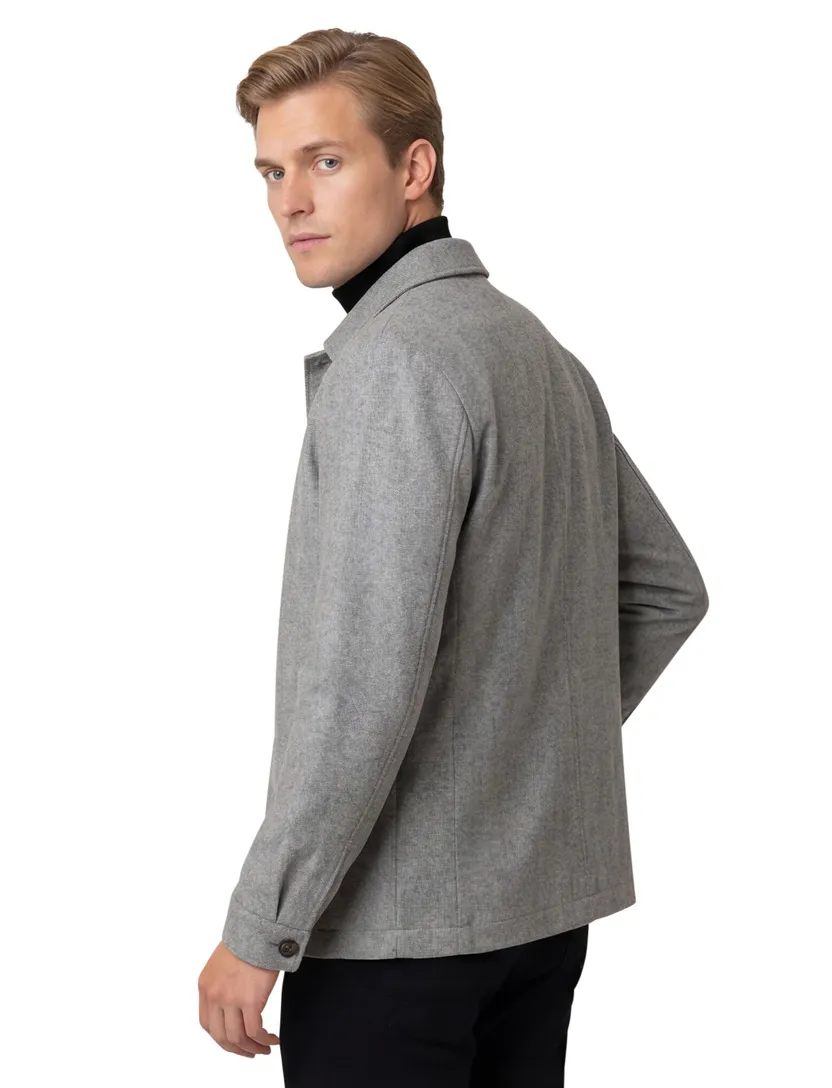 Overshirt Profuomo grijs 100% wol