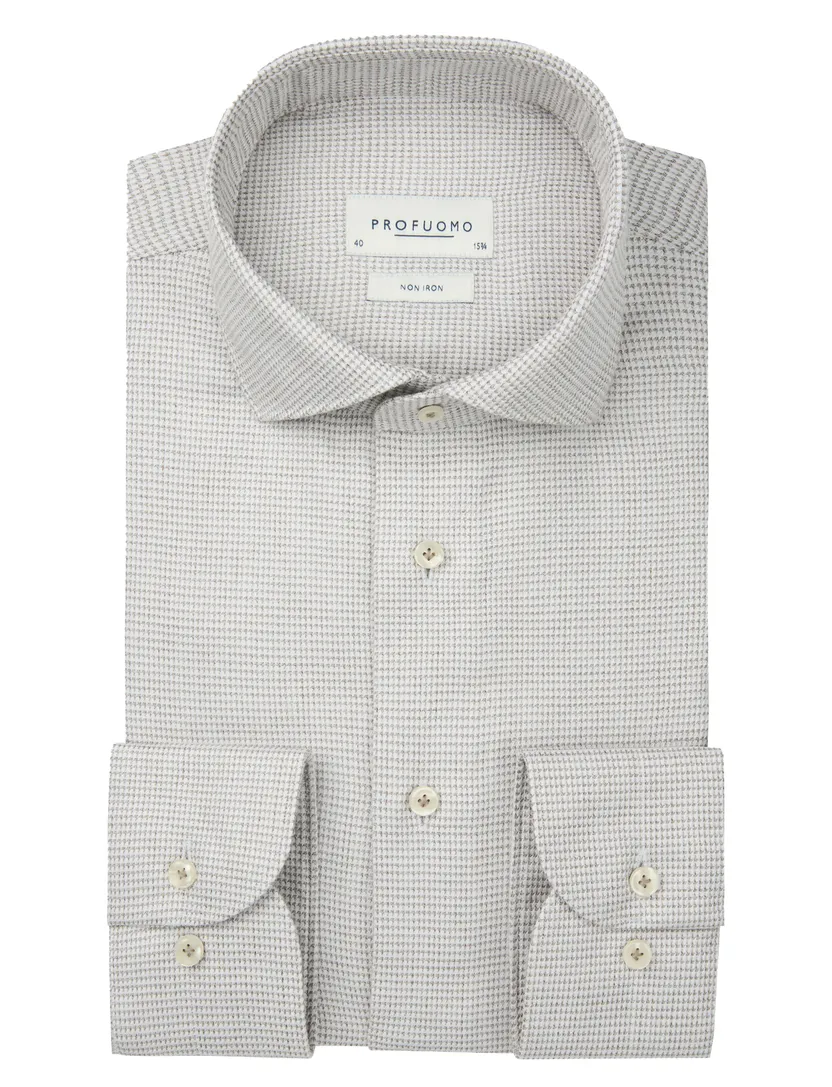 Profuomo overhemd strijkvrij beige