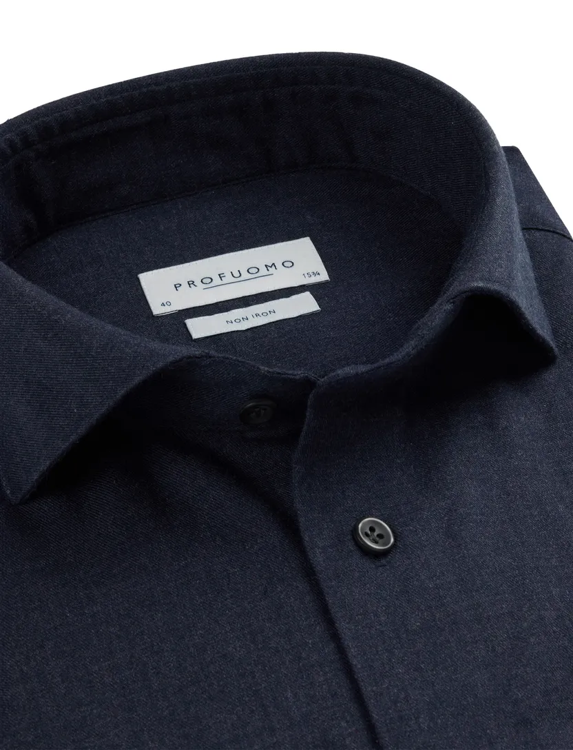 Profuomo overhemd strijkvrij navy