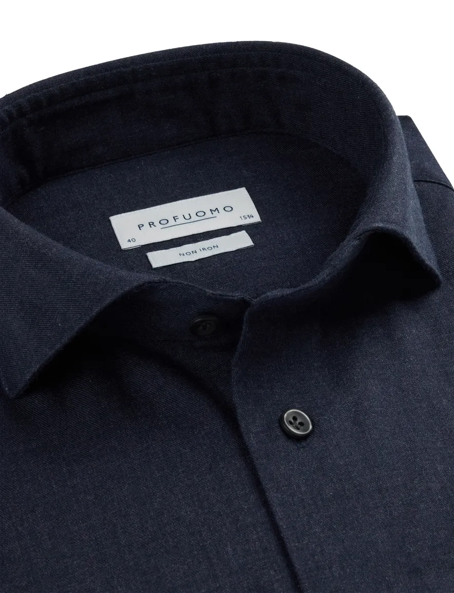 Profuomo overhemd strijkvrij navy