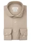 Profuomo overhemd beige strijkvrij katoen
