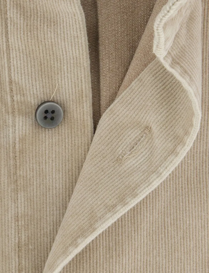 Overhemd Profuomo beige corduroy