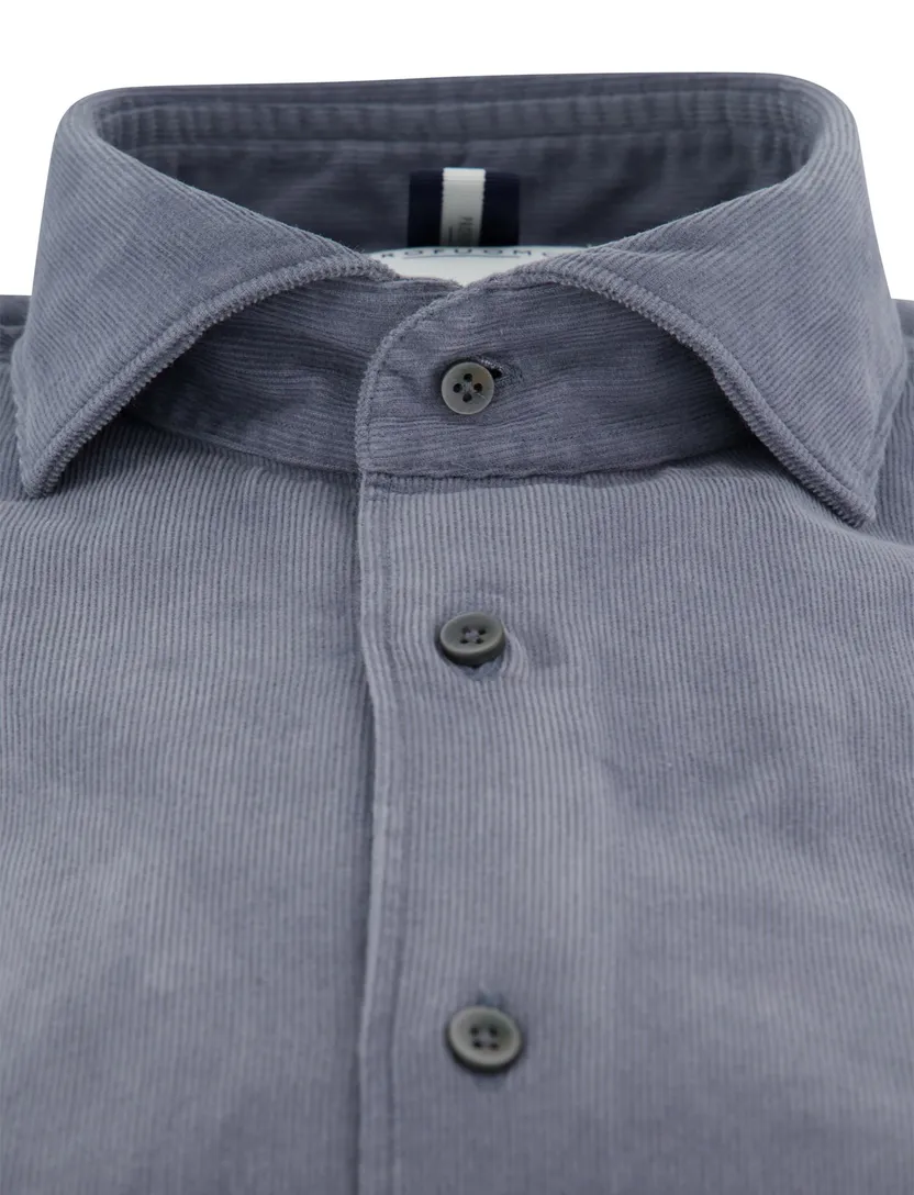 Overhemd Profuomo blauw corduroy