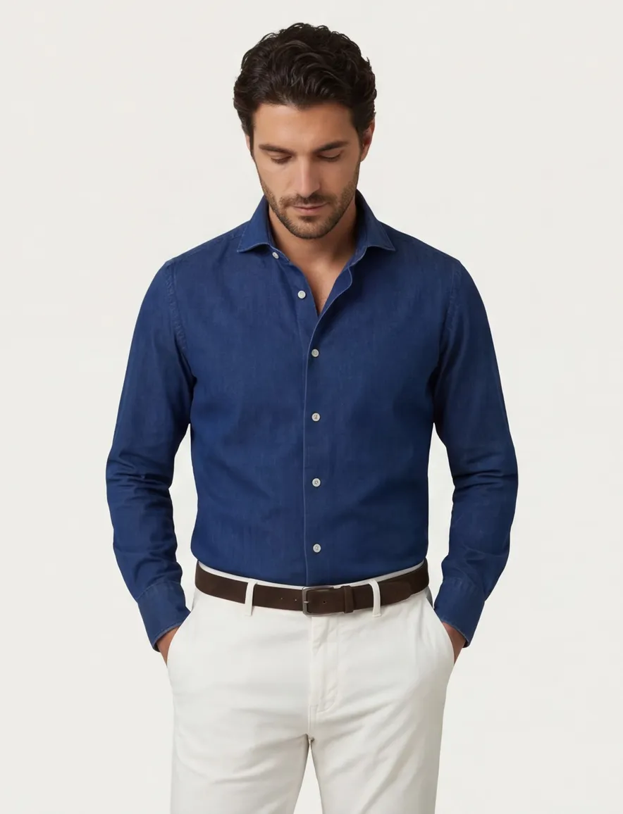 business overhemd blauw Profuomo