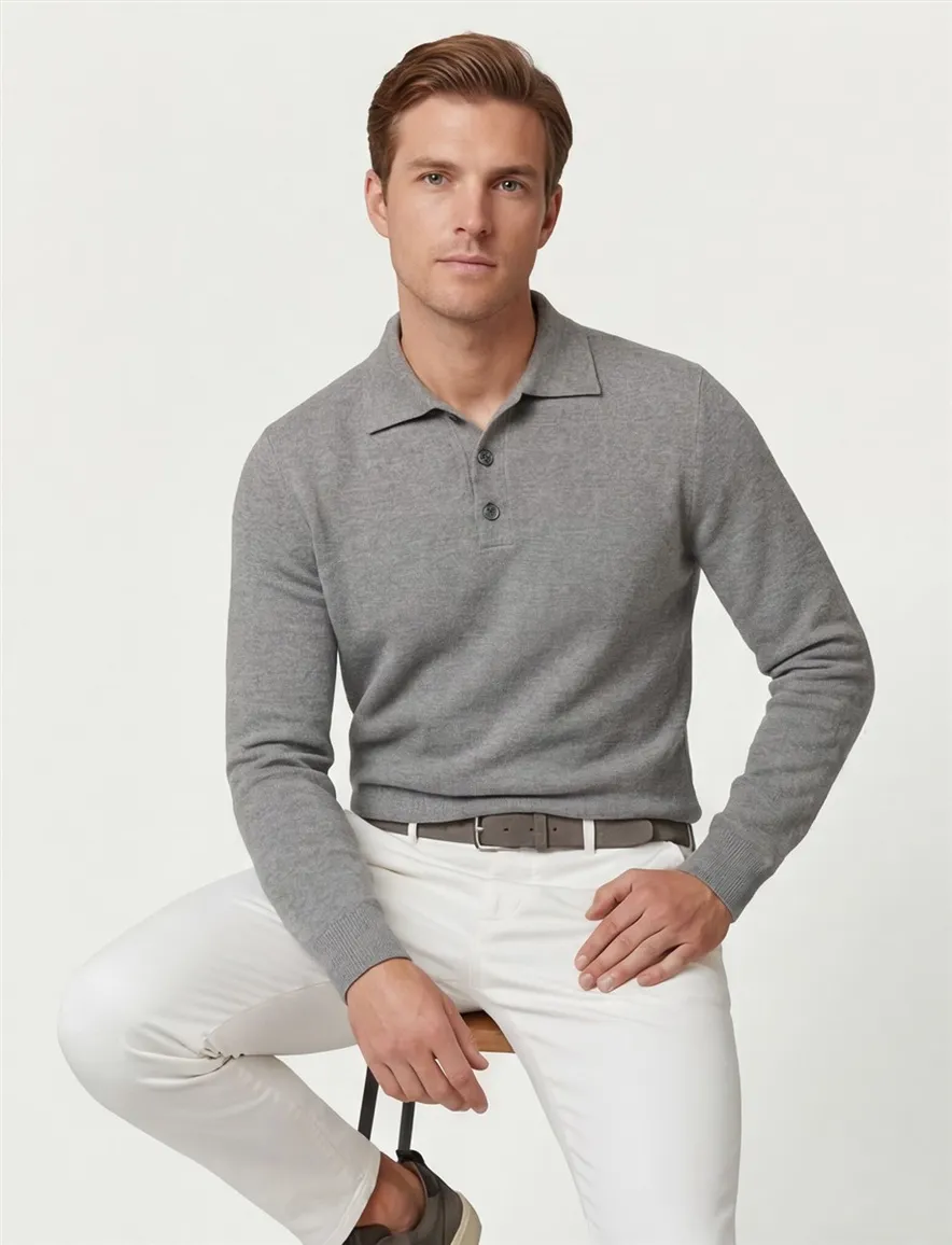 Profuomo poloshirt LM grijs