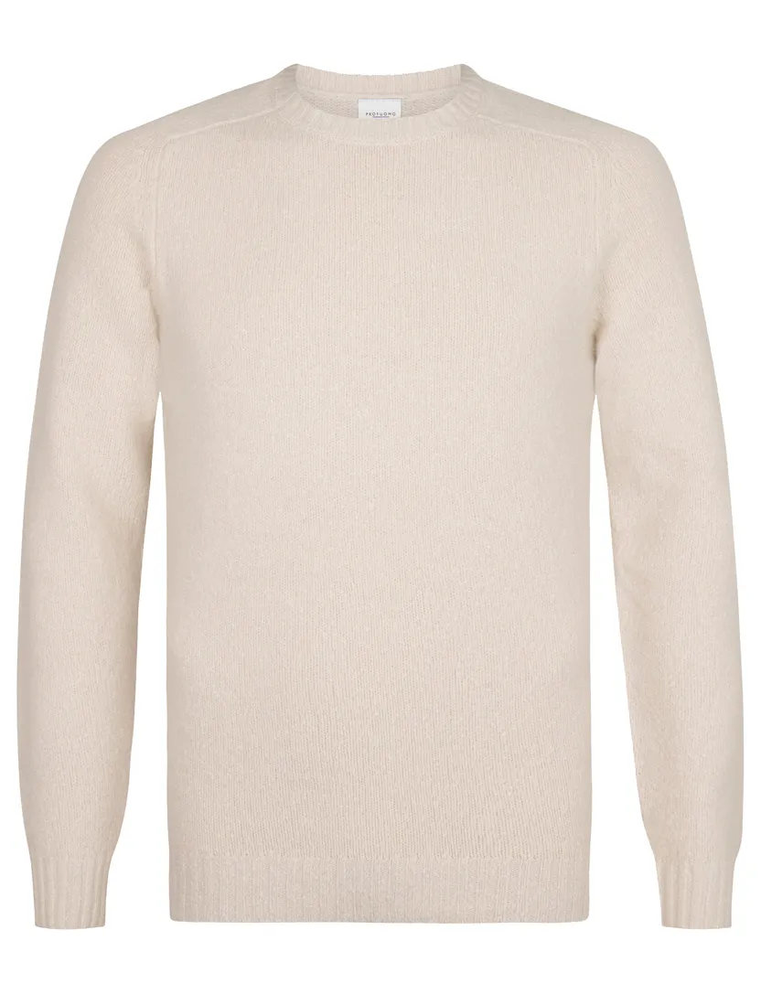 Trui Profuomo beige effen wol