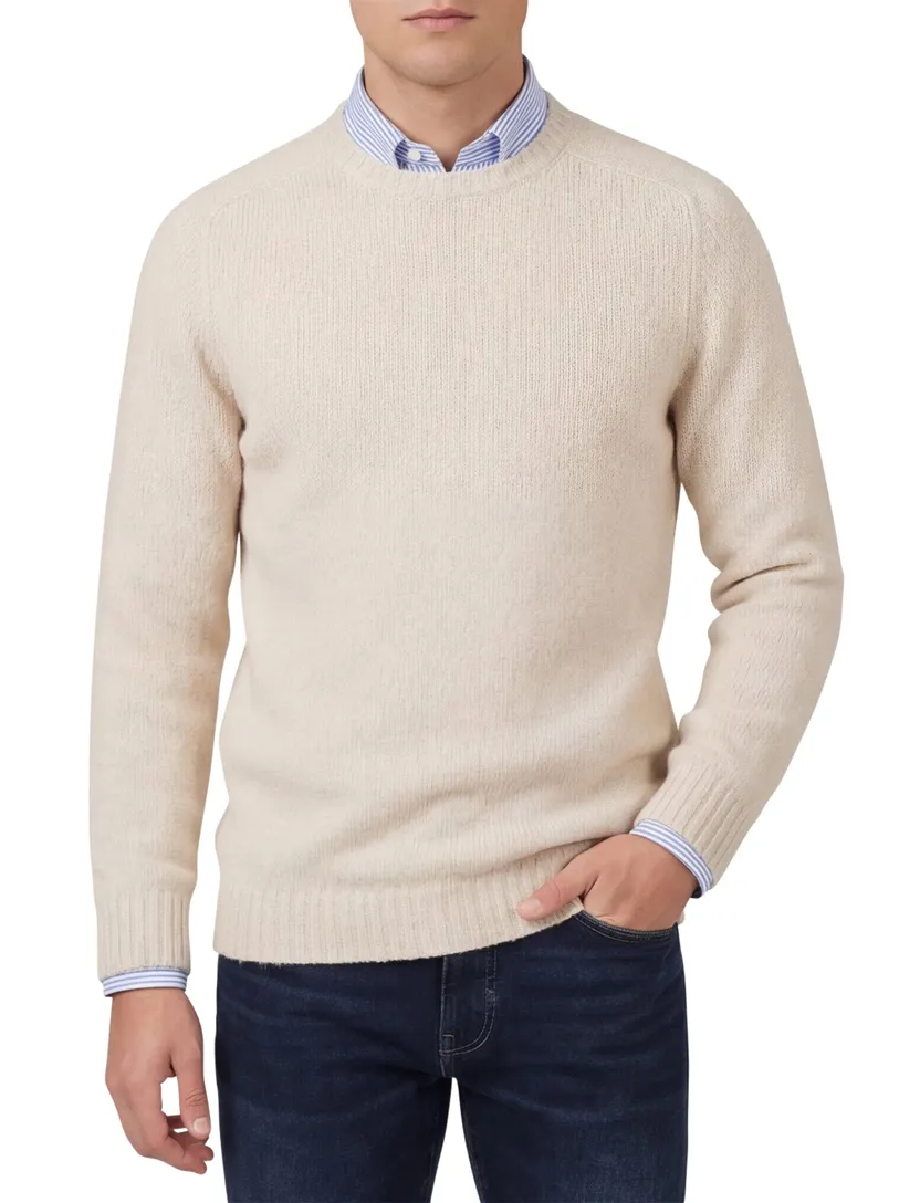 Trui Profuomo beige effen wol
