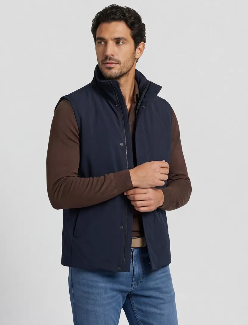 bodywarmer Profuomo donkerblauw normale fit