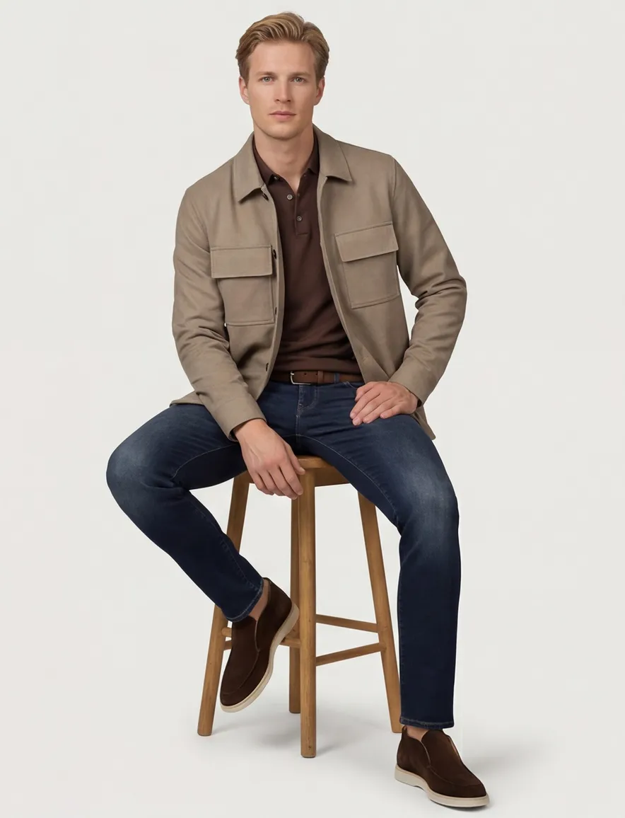 Profuomo Cutaway Beige overshirt