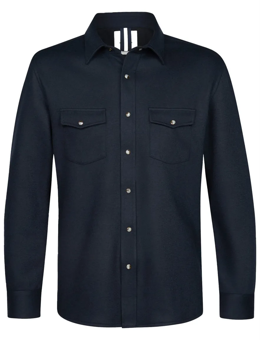 Profuomo Western overshirt donkerblauw