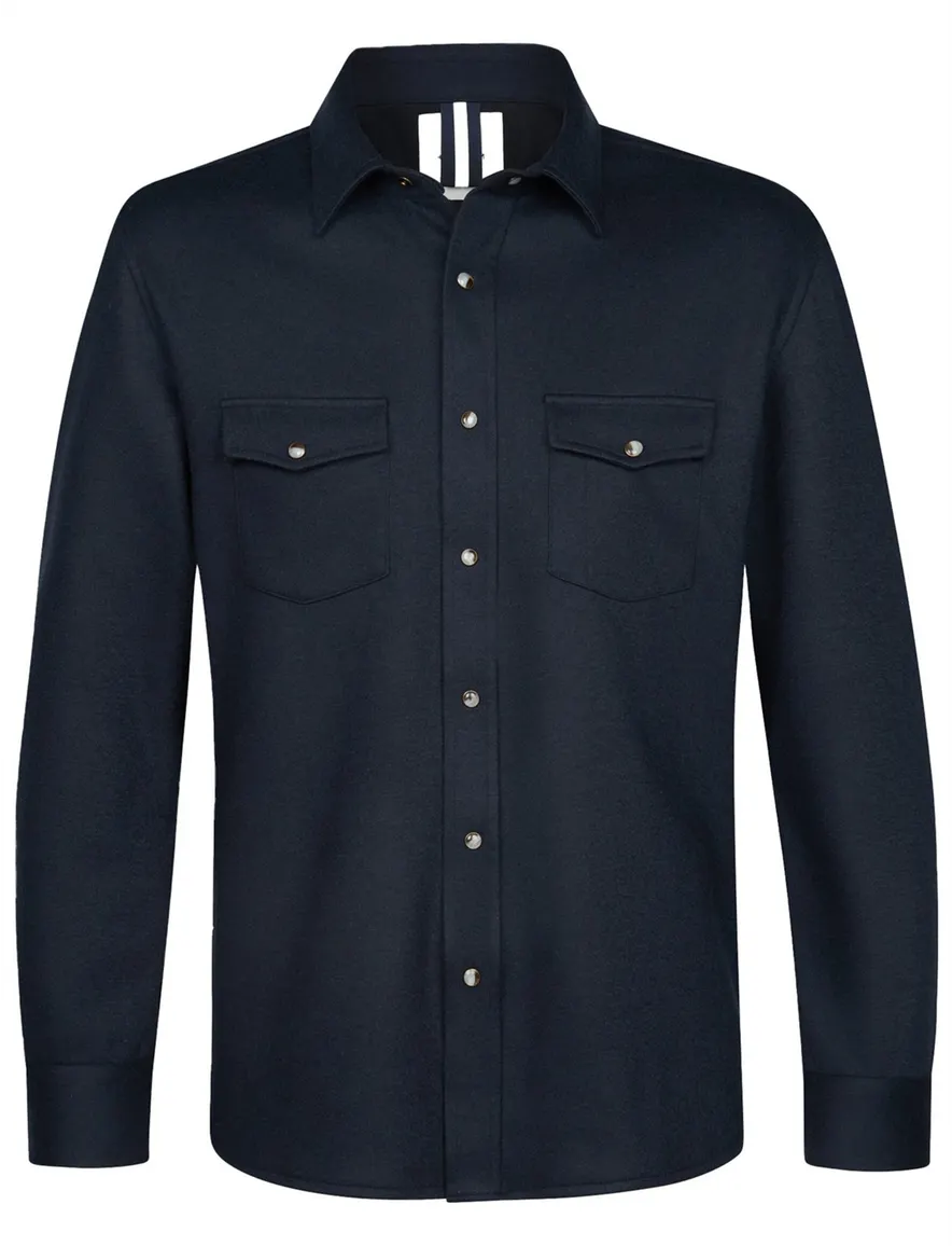 Profuomo Western overshirt donkerblauw
