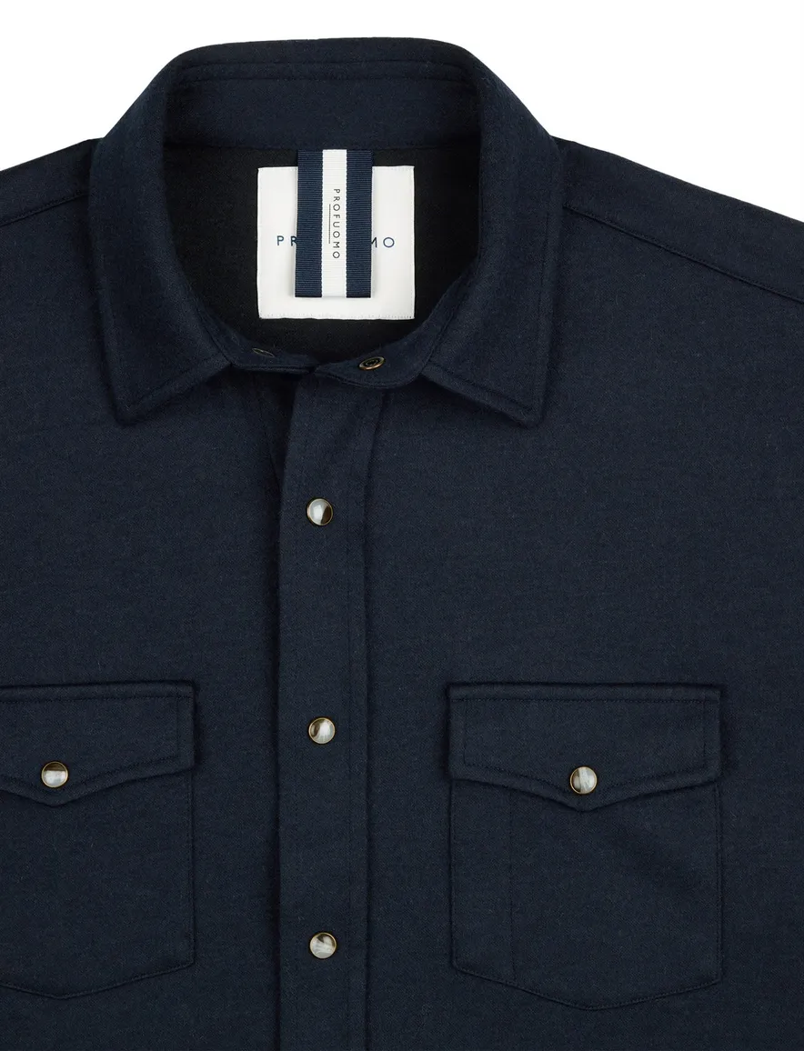 Profuomo Western overshirt donkerblauw