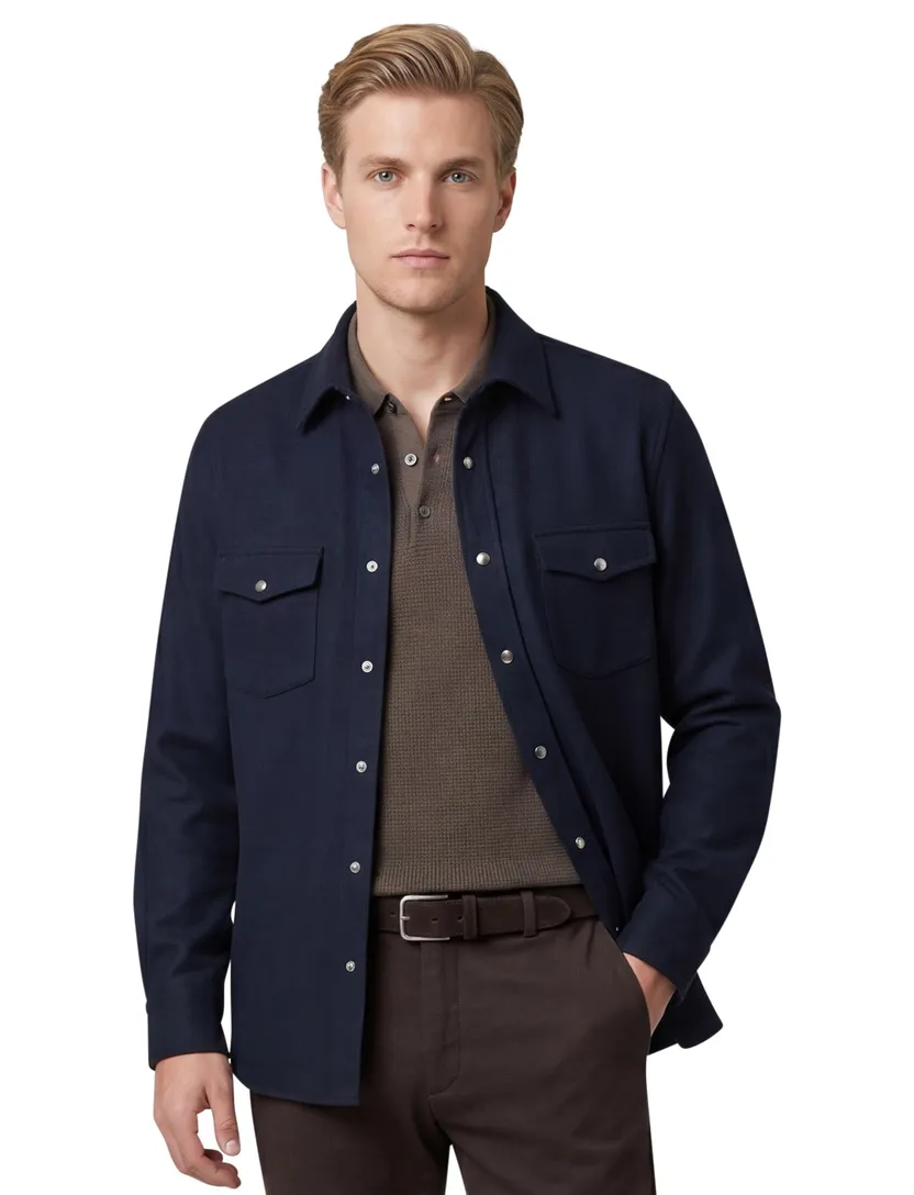 overshirt Profuomo Western donkerblauw