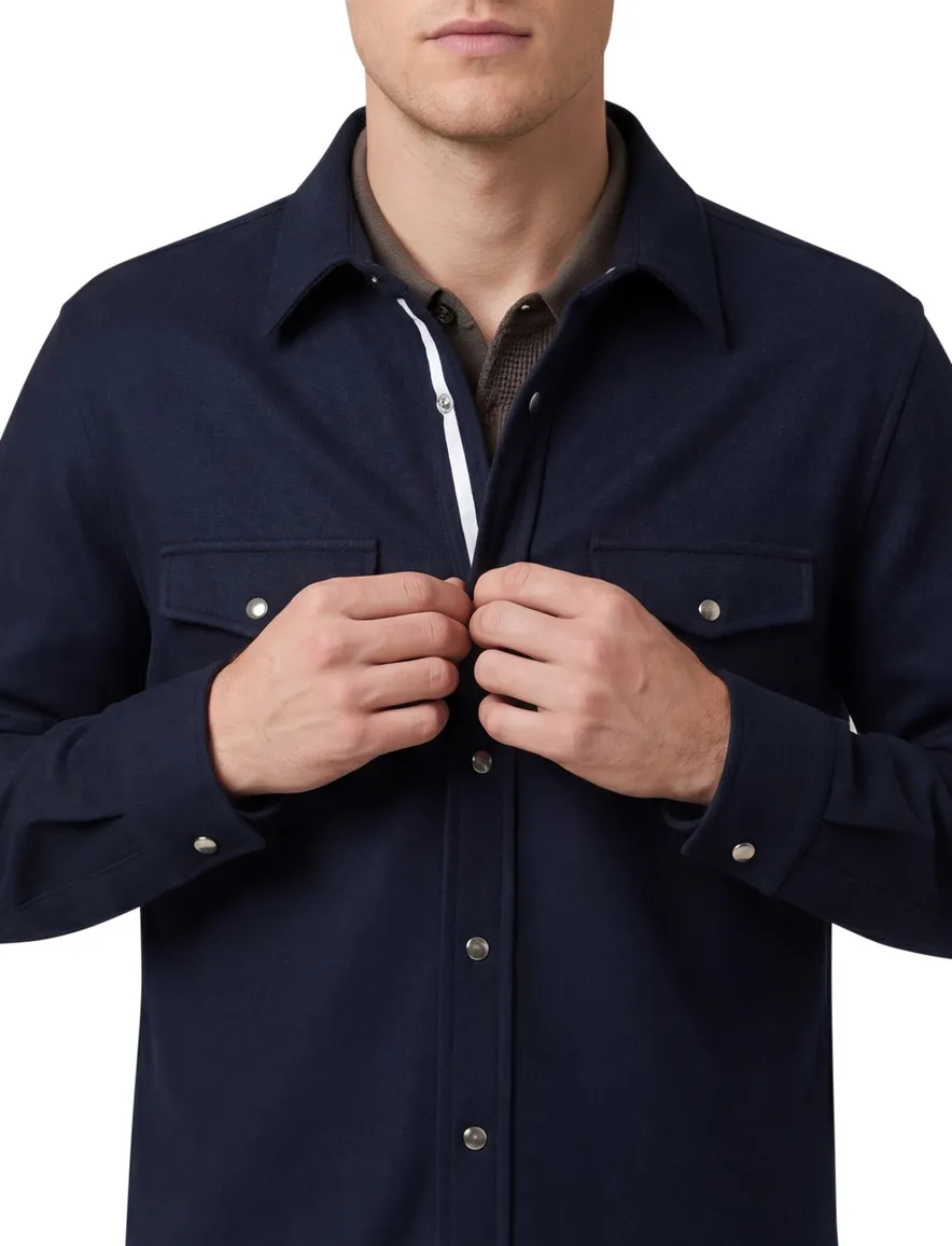 Profuomo Western overshirt donkerblauw