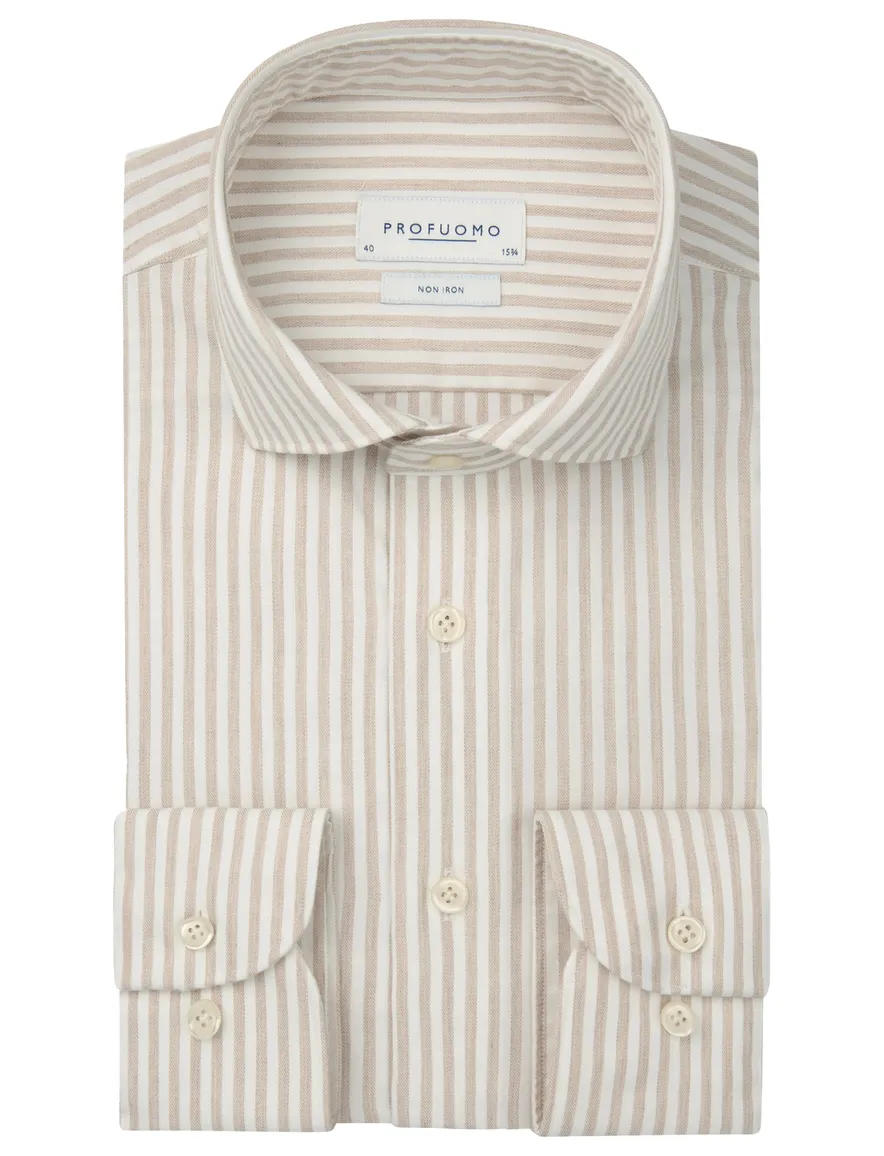business overhemd beige Profuomo